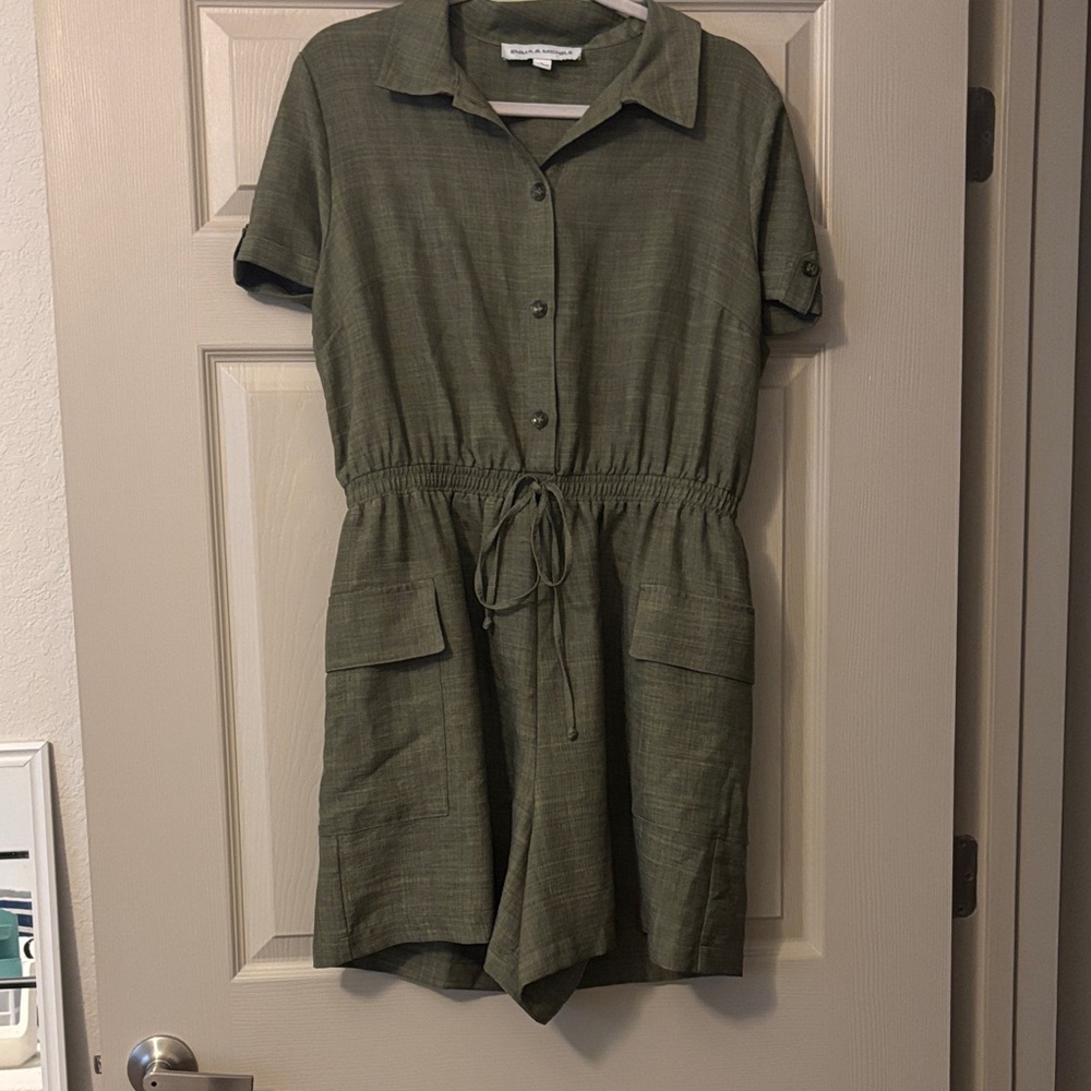Emma & Michele Olive Green Romper